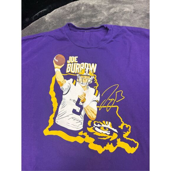 Purple and Yellow Joe Burrow LSU Tigers Men’s XL t-shirt #LSU #Tigers - Picture 1 of 2